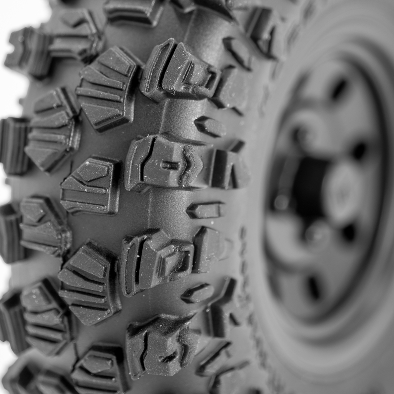Kompletní CRAWLER 1/10 gumy "CLIMBER", 106/36 černý disk, 2 ks.
