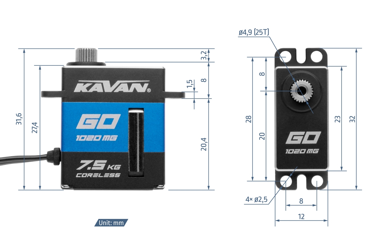 GO-1020MG (0.08s/60°, 7.5kg.cm)