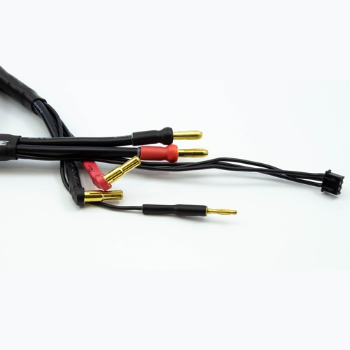 2S černý nabíjecí kabel G4/G5 v černé ochranné punčoše - dlouhý 600mm - (4mm, 3-pin XH)