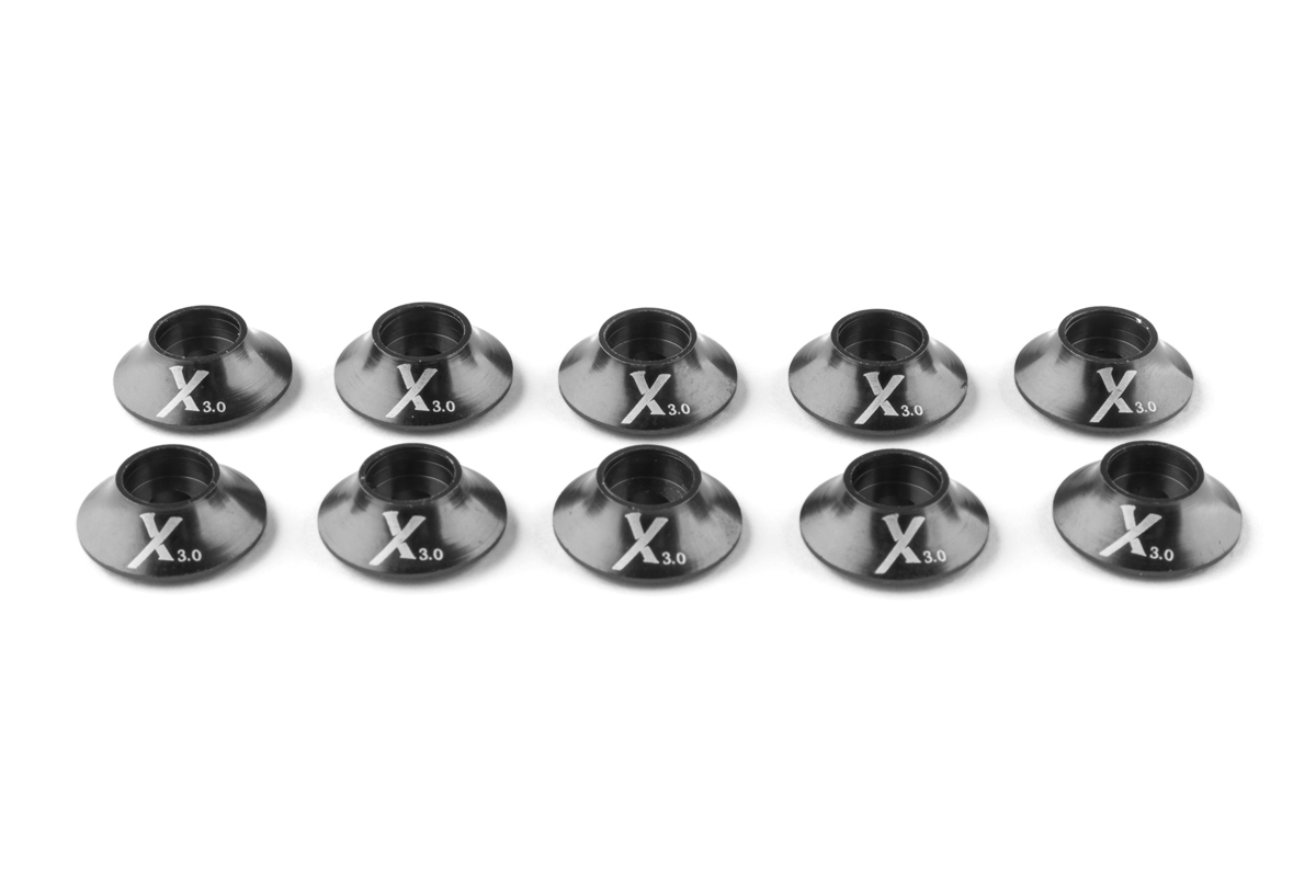 Kovová podložka s O-kroužkem (X logo) 3 mm, černá, 10ks