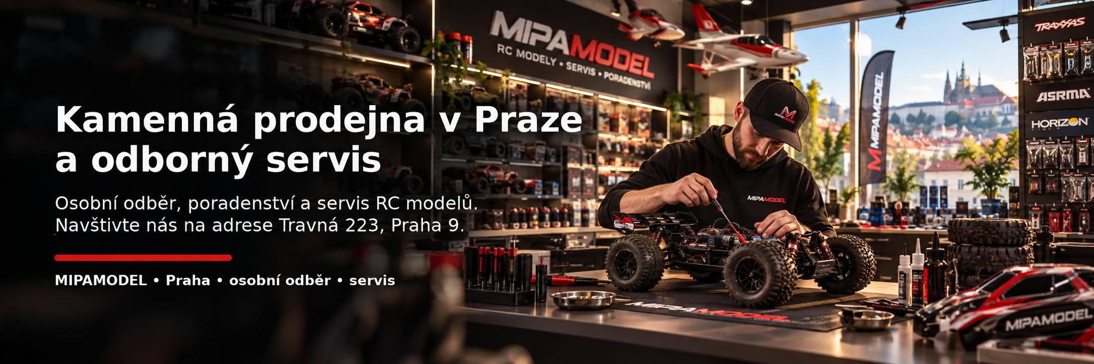Kamenná prodejna MIPAMODEL Praha, servis a osobní odběr