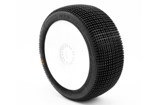 ADDICTIVE V2 BUGGY S3 (MEDIUM) nalepené pneumatiky, bílé disky, 2 ks.