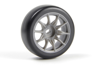 Sada driftových kol vč. pneumatik TSMK5-10 22x11 mm (šedá/4 ks)