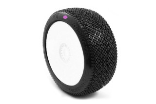 KAMIKAZE V2 BUGGY K1 (CLAY SUPER SOFT) nalepené pneumatiky, bílé disky, 2 ks.