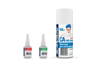 KAVAN PRO PNEU střední a řidké vteřinové lepidlo 20g + Kavan aktivátor CA 150ml